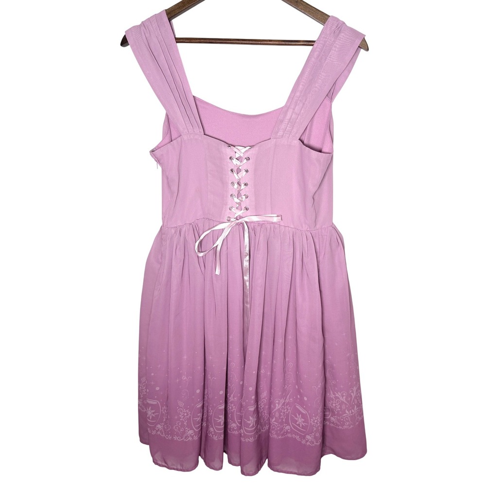 Disney Her Universe Rapunzel Tangled Lavender Lace Up Dress Purple Medium - Picture 4 of 11